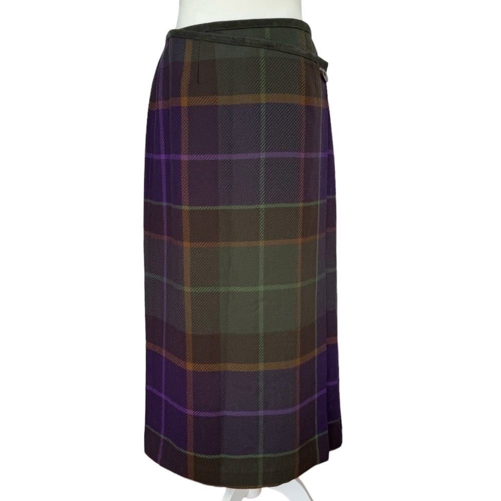 Talbots Petites Wool Plaid Wrap Skirt
